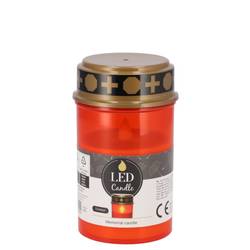 LED Grabkerze rot 08x08x13cm