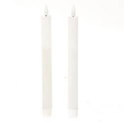 LED Tischkerze weiss D2cm H24cm 2st ex.AA