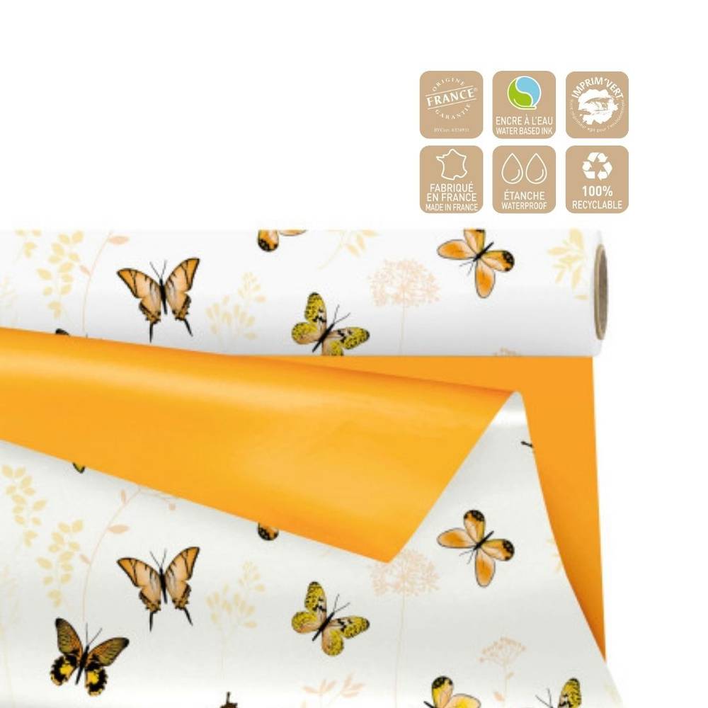 Folie Rolle 80cm Duo Matt Florais orange 25m