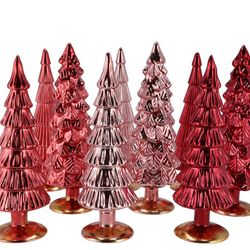 Weihnachtsbaum rot glas metallisch 9x25cm