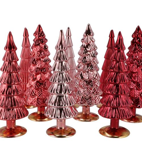 Weihnachtsbaum rot glas metallisch 9x25cm