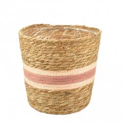 Korb Lizzy rosa/natur D23cm H21cm