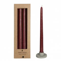 Spitzkerzen Rusty weinrot D2.1cm H30cm x4