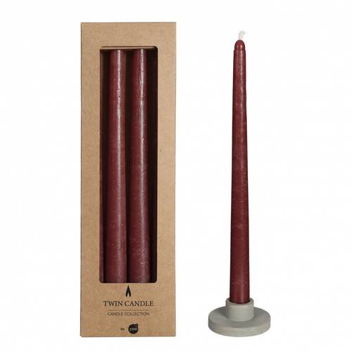 Spitzkerzen Rusty weinrot D2.1cm H30cm x4