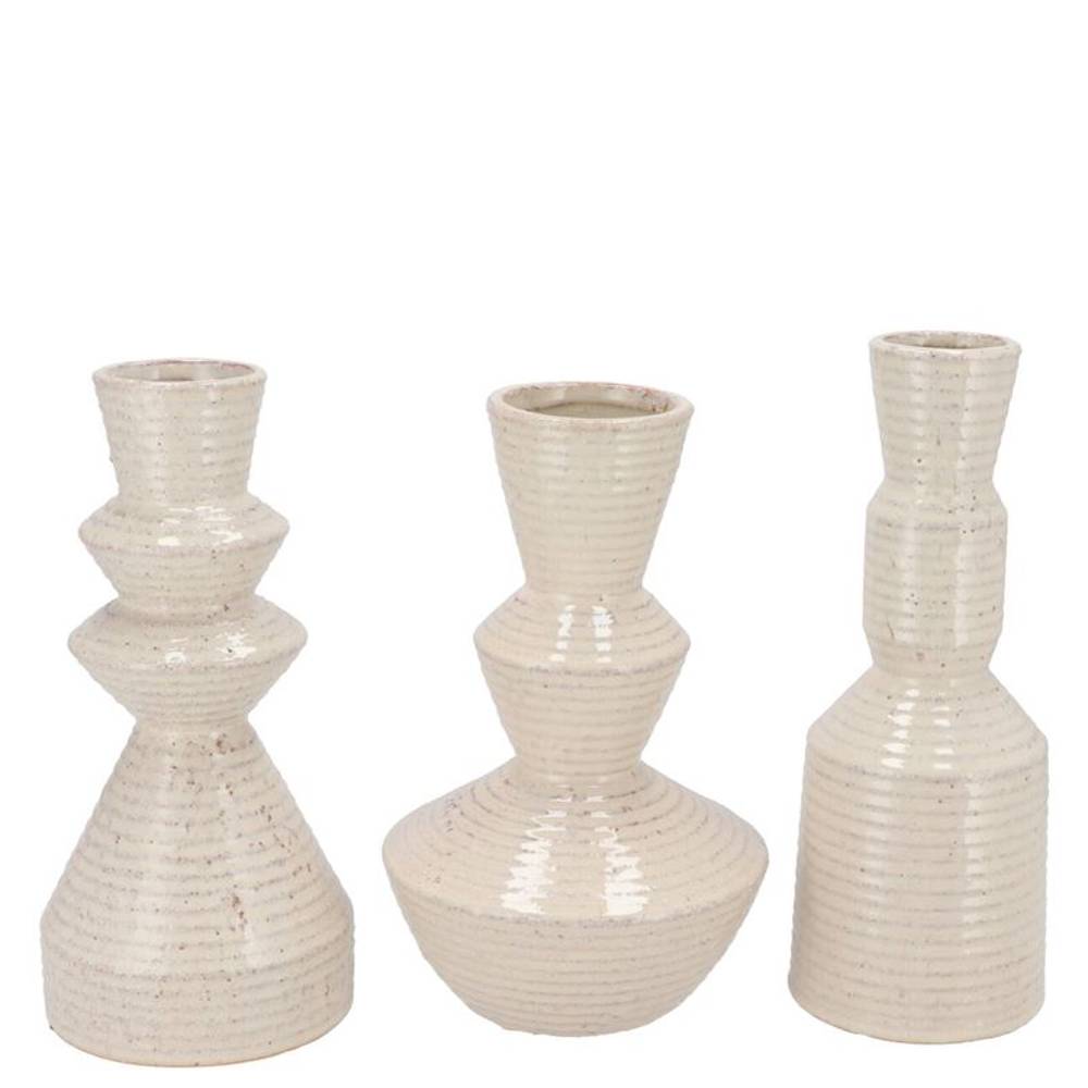 Keramik Vase Suze mix creme 10x10x21cm