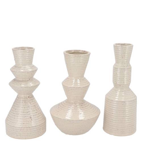 Keramik Vase Suze mix creme 10x10x21cm