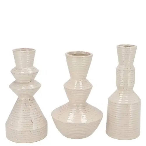 Keramik Vase Suze mix creme 10x10x21cm