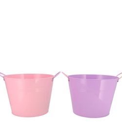 Zink Eimer lila/rosa 19x16cm