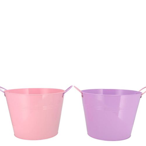 Zink Eimer lila/rosa 19x16cm