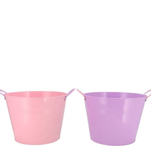 Zink Eimer lila/rosa 19x16cm