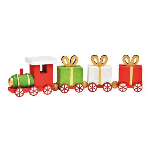 Aufsteller Weihnachtszug Holz bunt 18x4x3cm