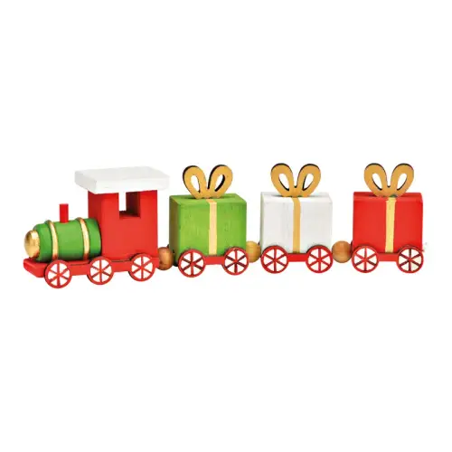 Aufsteller Weihnachtszug Holz bunt 18x4x3cm