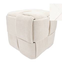 Hocker Streifen weiss 40x40cm