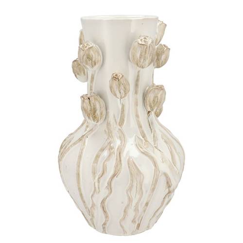 Keramik Vase Mara Tulpe weiss 28x28x45cm