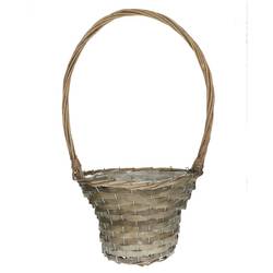 Korb Henkel grau D31cm H20/60cm