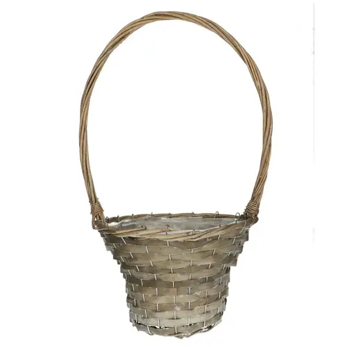 Korb Henkel grau D31cm H20/60cm