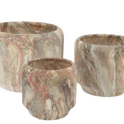 Keramik Übertopf Monty Sand 3/Set 25x20/20x17/14x14cm