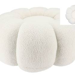 Hocker Teddy Blume weiss 65x30cm