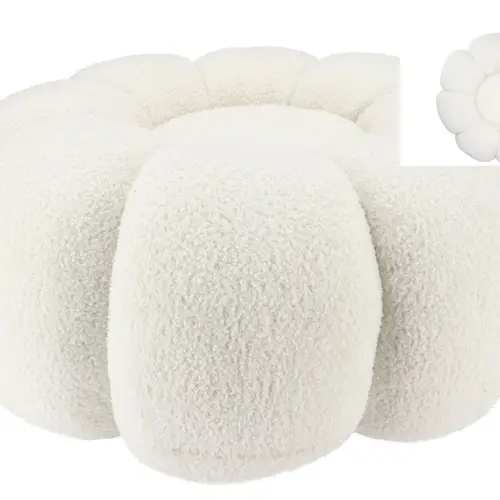 Hocker Teddy Blume weiss 65x30cm