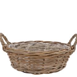 Korb Henkel Rattan braun D30cm H13cm