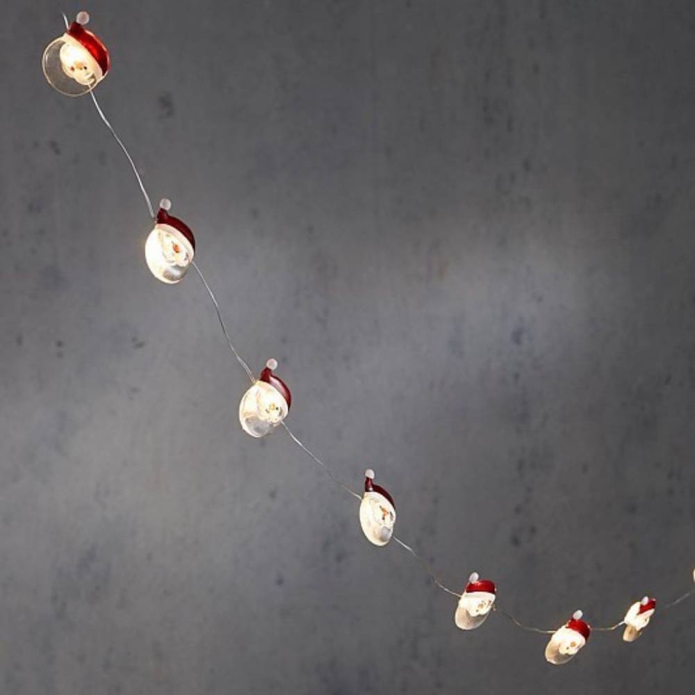 LED Draht Weihnachtsmann rot/weiss 12L 120cm+timer