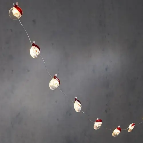 LED Draht Weihnachtsmann rot/weiss 12L 120cm+timer