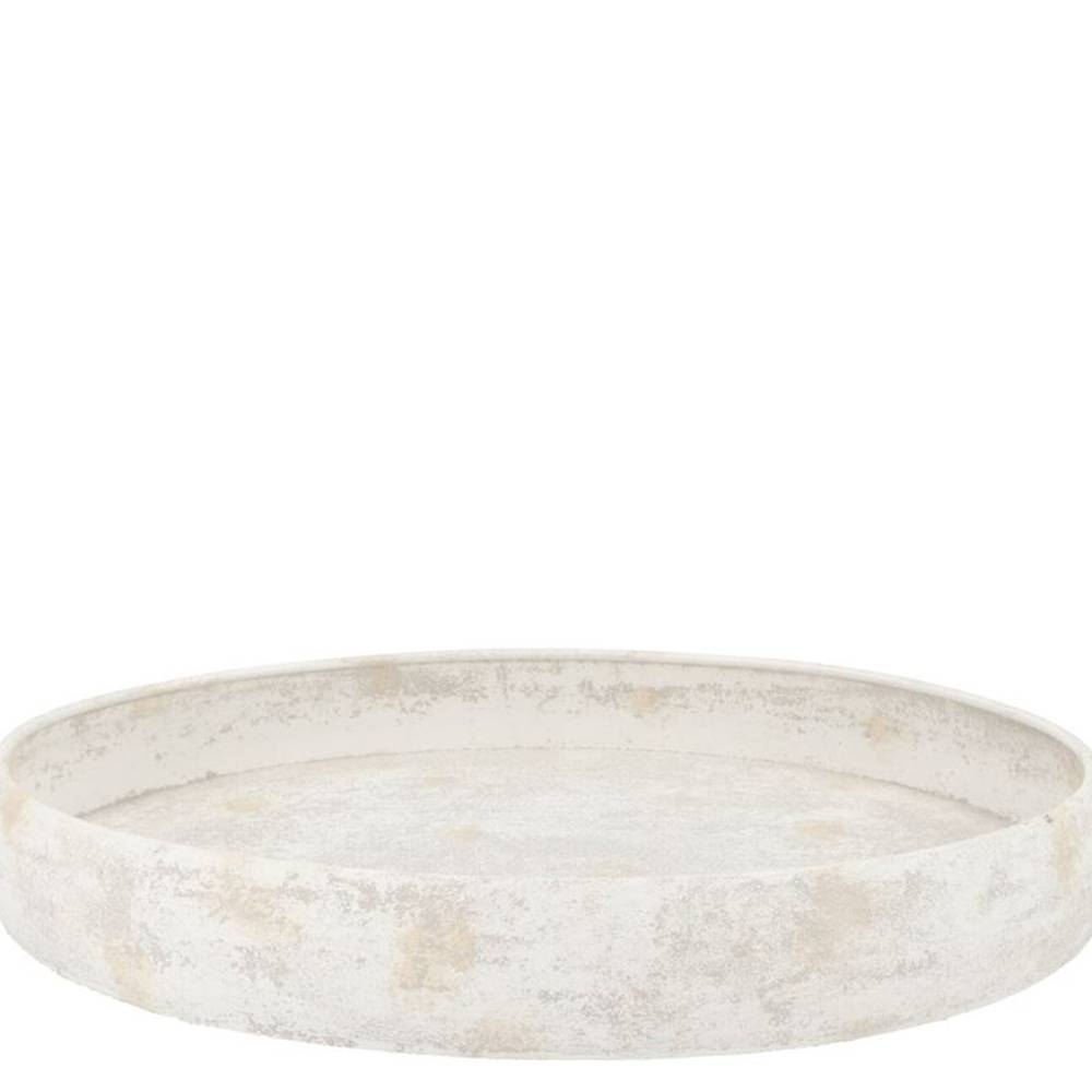 Metall Teller Kaya Edge weiss 37x06cm