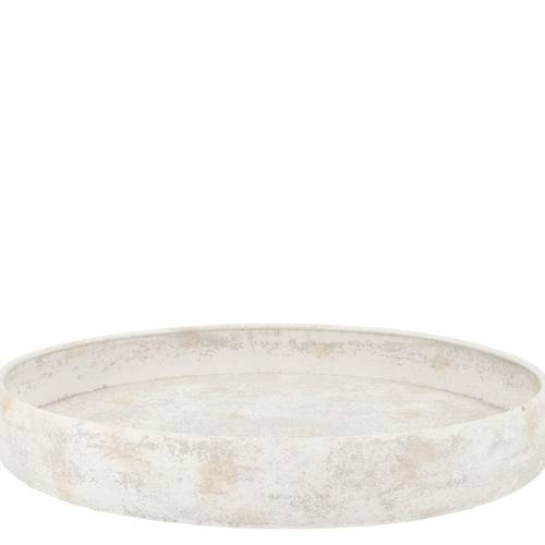 Metall Teller Kaya Edge weiss 37x06cm