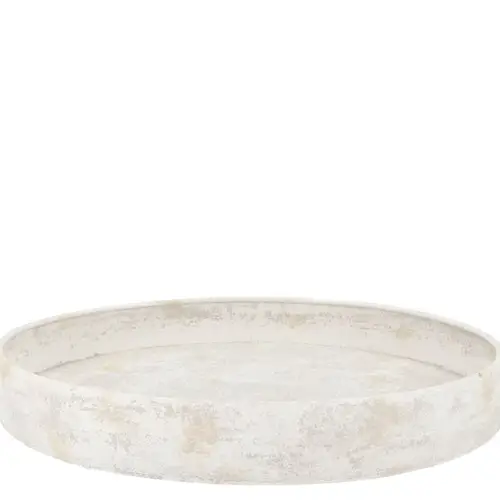 Metall Teller Kaya Edge weiss 37x06cm