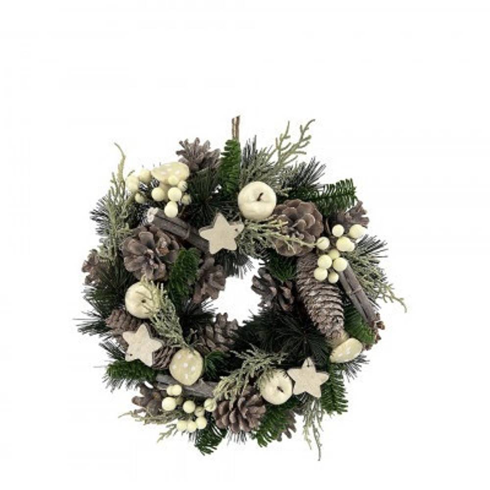 Kranz D30cm DIY Xmas weiss