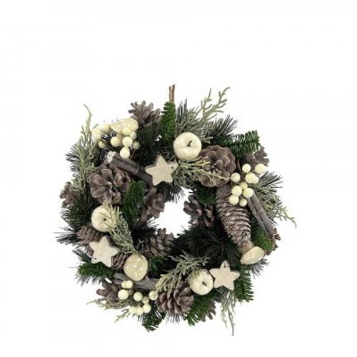 Kranz D30cm DIY Xmas weiss