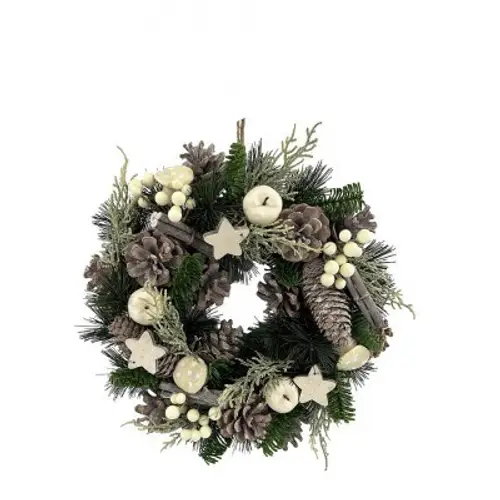 Kranz D30cm DIY Xmas weiss