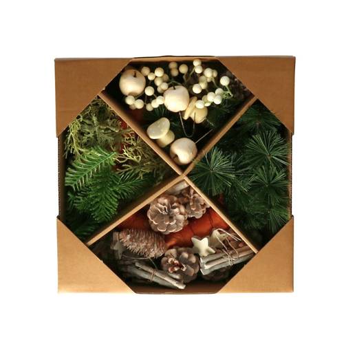 Kranz D30cm DIY Xmas weiss