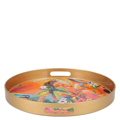 Melamine Tablett Rund gold 30x30x04cm