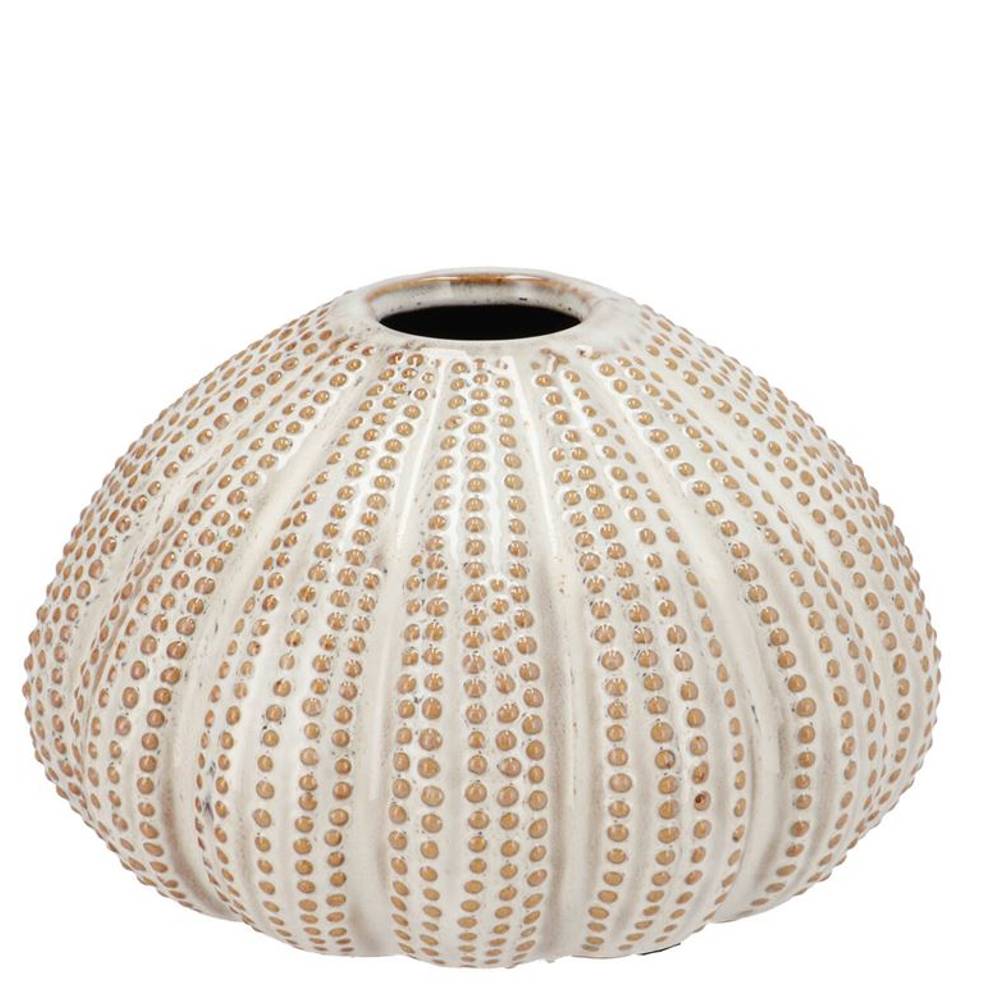 Keramik Vase Urchin sand 16x16x10cm 