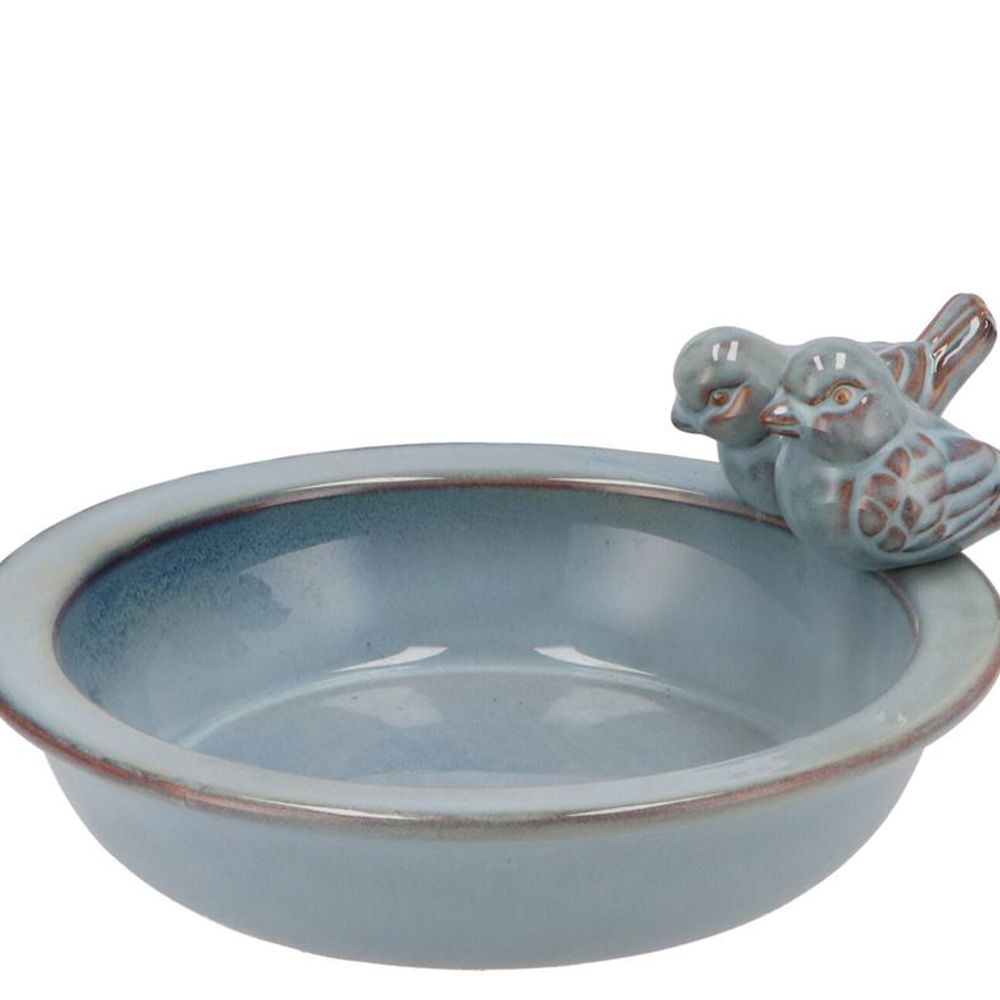 Vogeltrinkschale glasiert blau 23x05cm
