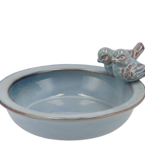 Vogeltrinkschale glasiert blau 23x05cm