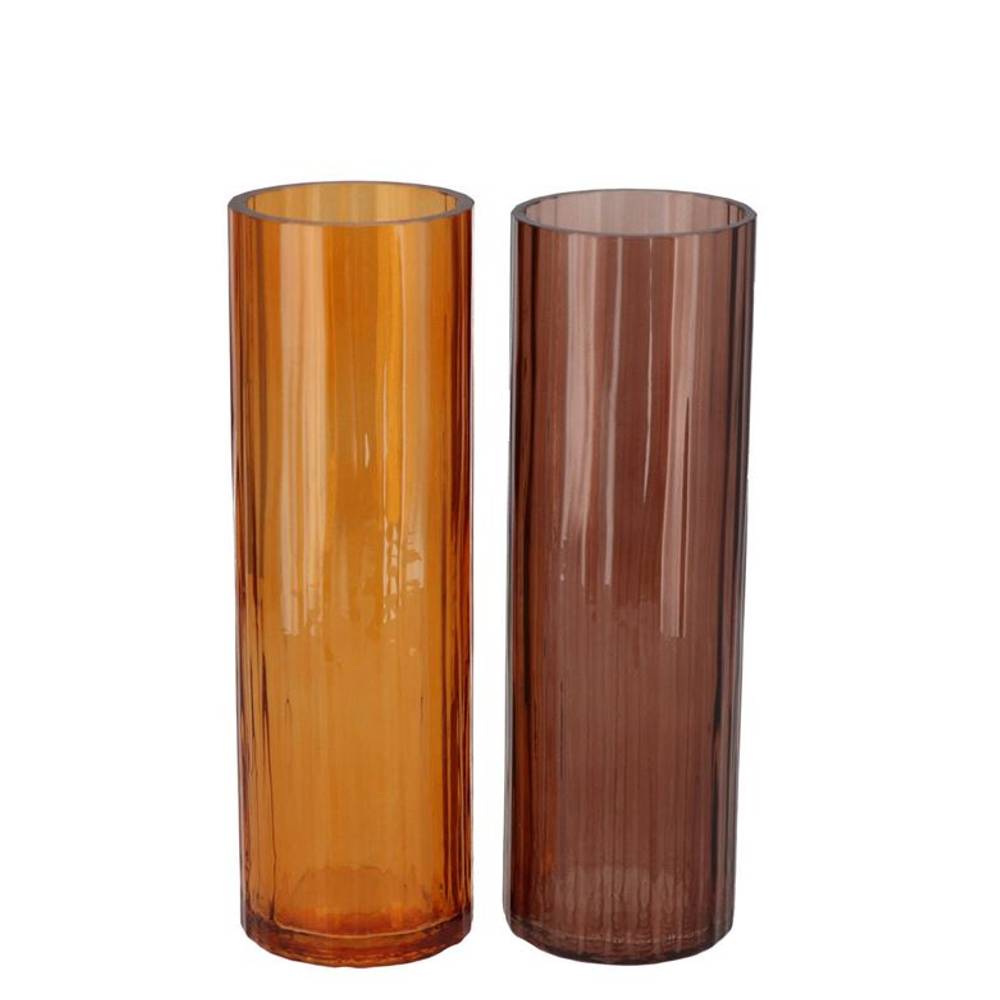 Glas Vase Marly mix braun 07x07x22cm