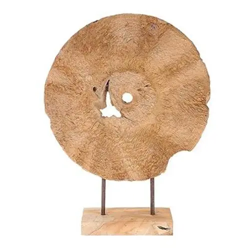 Teakholz Kreis natur braun D40cm H50cm