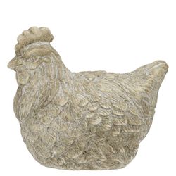 Beton Huhn mit Federn grau 19x12x14cm