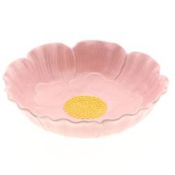 Keramik Schale Blume rosa D25cm H06.5cm