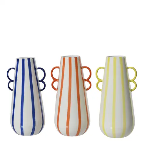 Keramik Vase Stripes mix D09cm H22cm