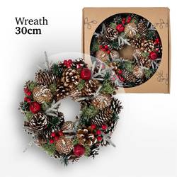 Kranz Xmas rot/weiss D30cm 
