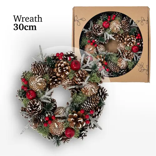 Kranz Xmas rot/weiss D30cm 