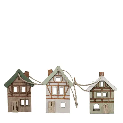 Hänger Haus Holz mix grün 05.5x08.5cm