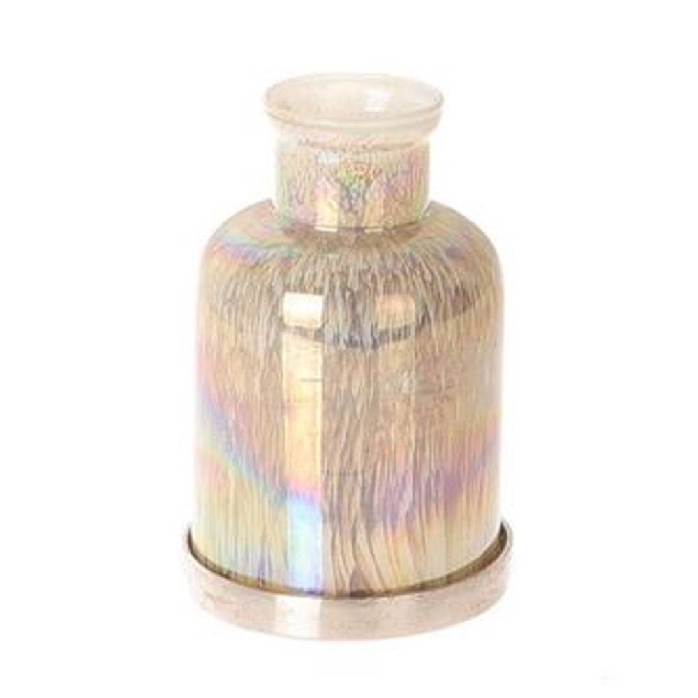 Glas creme Vase Öl Twist D07cm H11cm