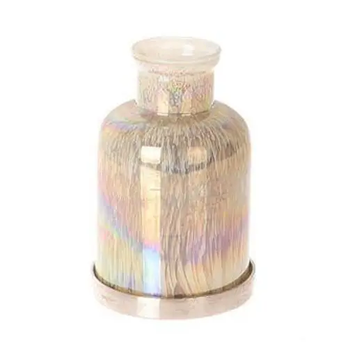 Glas creme Vase Öl Twist D07cm H11cm