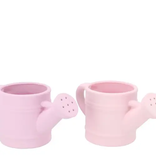 Keramik Übertopf Chai Giesskanne rosa mix 22x11x11cm