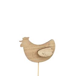 Huhn auf Stab braun L12cm 