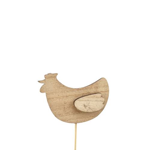Huhn auf Stab braun L12cm 